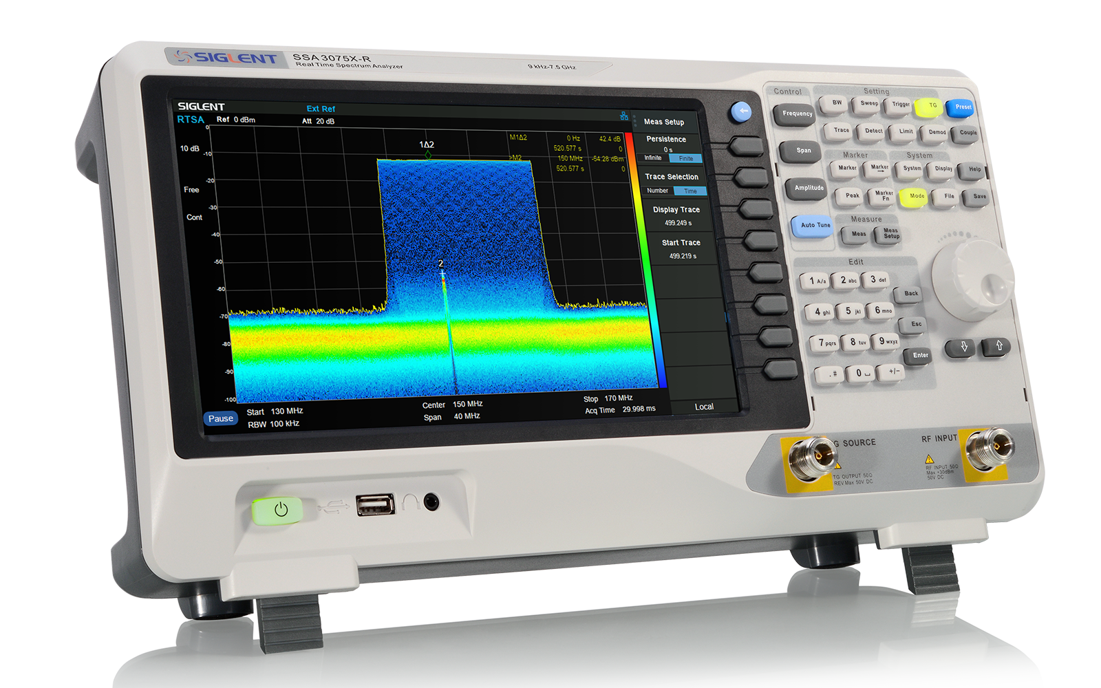 SIGLENT SSA3000X-R density and spectrogram analysis display